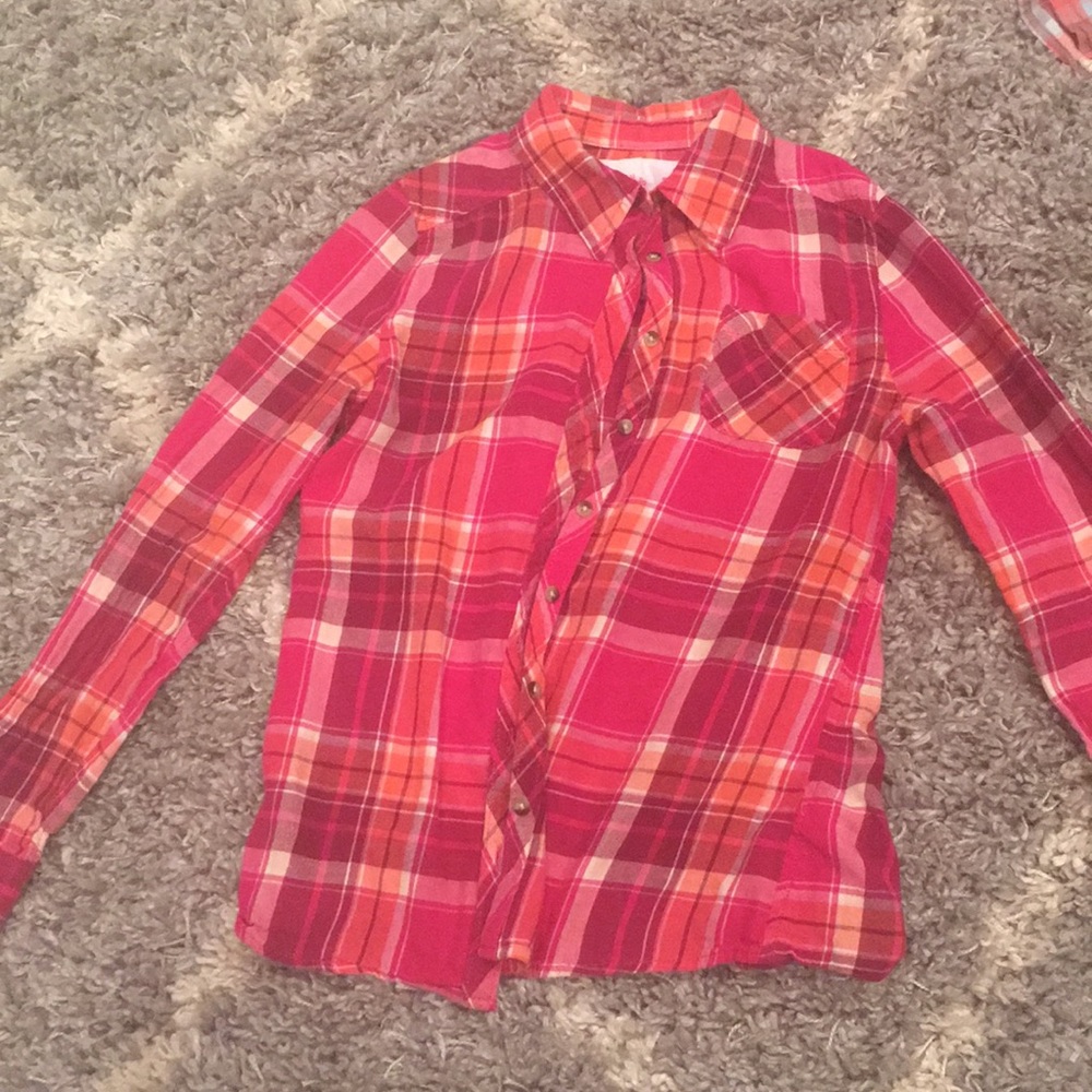 Red/Pink Button-Down Flannel
